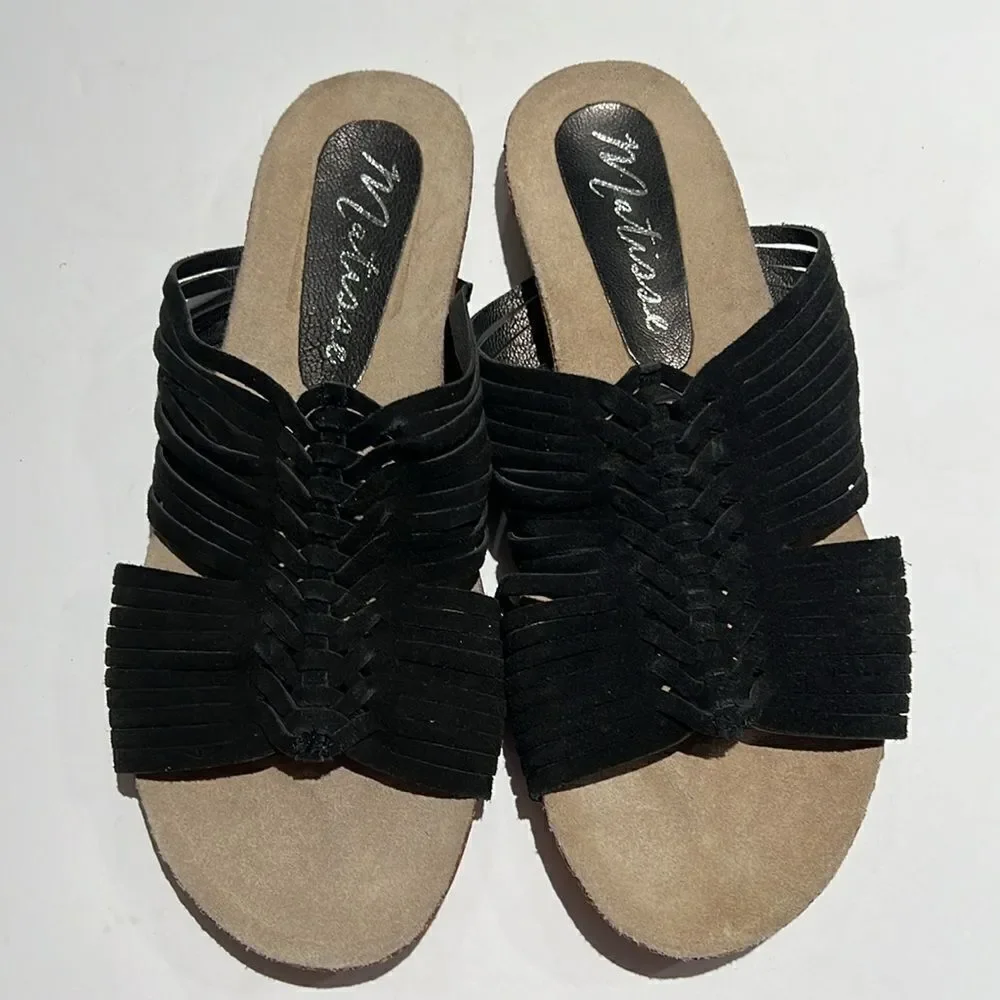 Matisse leather‎ black sandal “Cole” Size 8.  B57